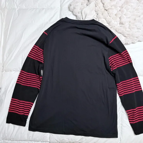 McQ by Alexander McQueen Graphic Black and Red Long Sleeve Shirt - Picture 2 of 6